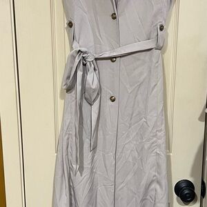 Jluxlabel Elegant Gray Button-Down Dress